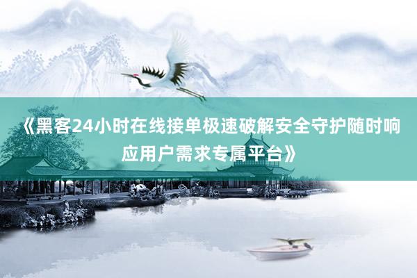 《黑客24小时在线接单极速破解安全守护随时响应用户需求专属平台》