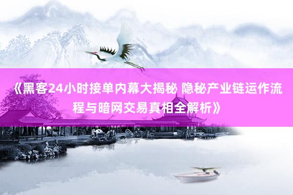 《黑客24小时接单内幕大揭秘 隐秘产业链运作流程与暗网交易真相全解析》